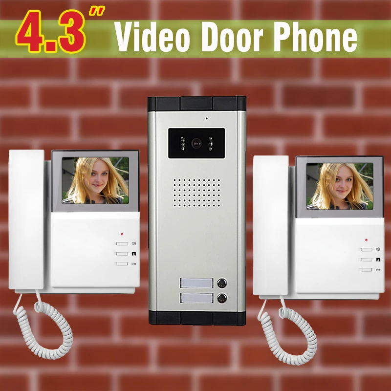 4.3\ monitor 2 unit Apartment Video Door Phone Intercom System Visual intercom System for Apartments Video doorbell Doorphone 4.3\ monitor 2 unit Apartment Video Door Phone Intercom System Visual intercom System for Apartments Video doorbell Doorphone