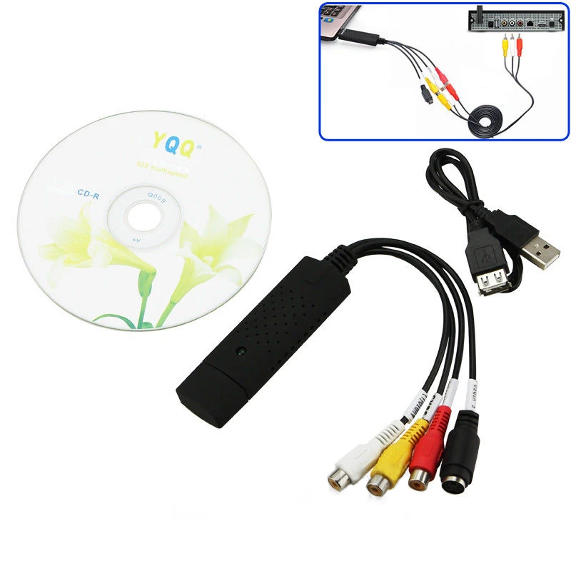 Portable Easy Cap USB 2.0 Video Capture Card Adapter VHS to DVD Video Capture Converter TV Tuner Cards For Win7/8/XP/Vista P0.11 Portable Easy Cap USB 2.0 Video Capture Card Adapter VHS to DVD Video Capture Converter TV Tuner Cards For Win7/8/XP/Vista P0.11