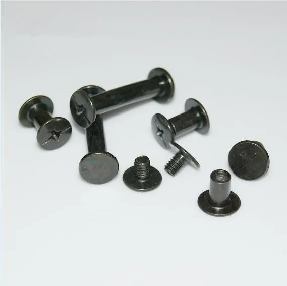 100 шт. M5 Chicago screw bolt book binding post винты с заклепками книжные OD = 5 мм черный цинк *