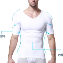 Для мужчин, для похудения, грудь, Биндер, Корректирующее белье, пивной живот, Формирующее тело, майка, контроль талии, футболка, корсет, бесшовное нижнее белье с рукавами
