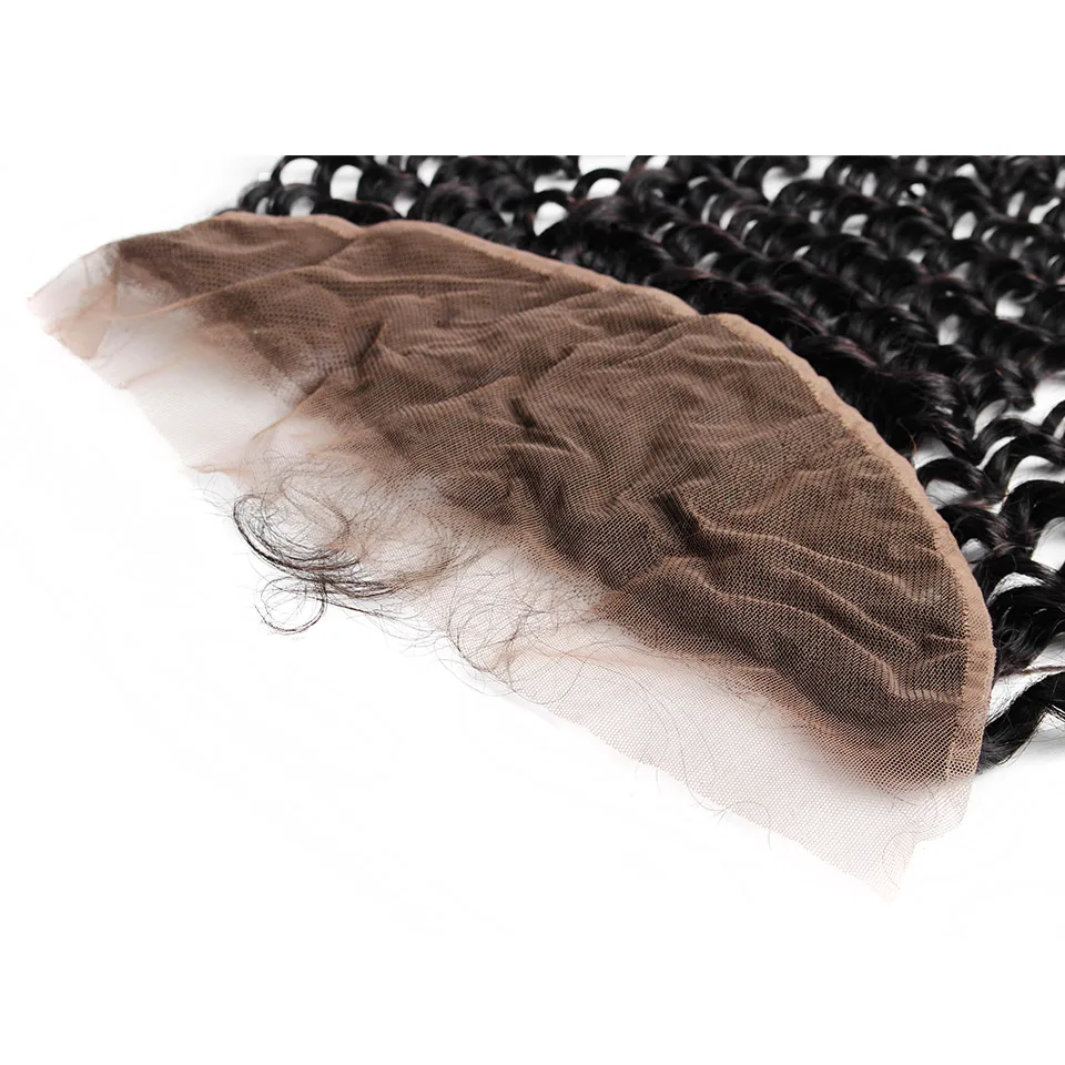 YVONNE Virgin Brazilian Deep Wave Lace Frontal 13x4 Natural Color 100% Human Hair Products