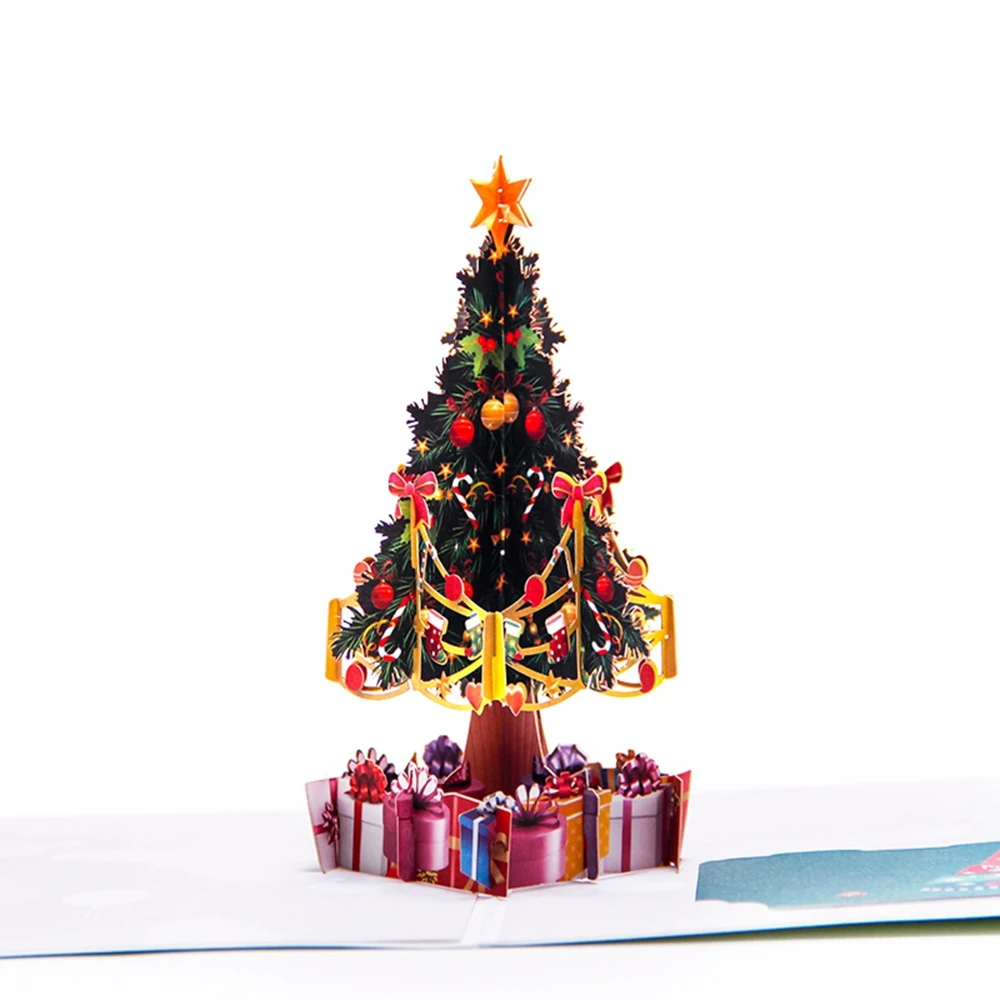 Рождественские поздравительные открытки 3D X'mas дерево с конвертом