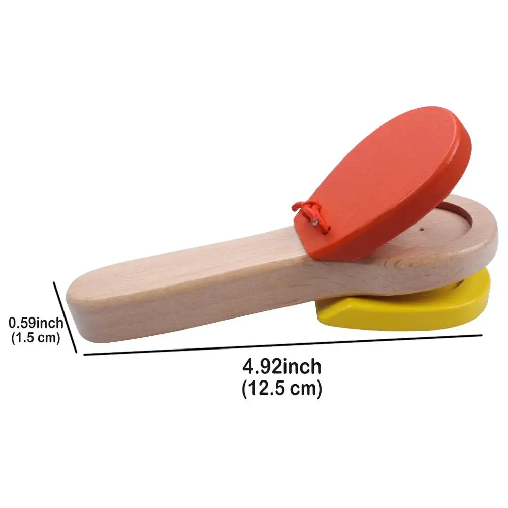 Wooden Castanet  Rhythm Musical Percussion Instrument Toy For Baby Kids Infants (6)