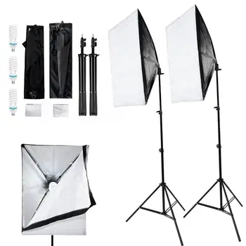 

50*70cm Softbox 2m Light Stand 135W Lamp Bulbs Photography Kit Kit US Plug 110V