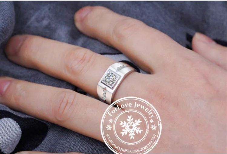 Moonso Men's Wedding Engagement 925 Sterling Silver Rings image 6