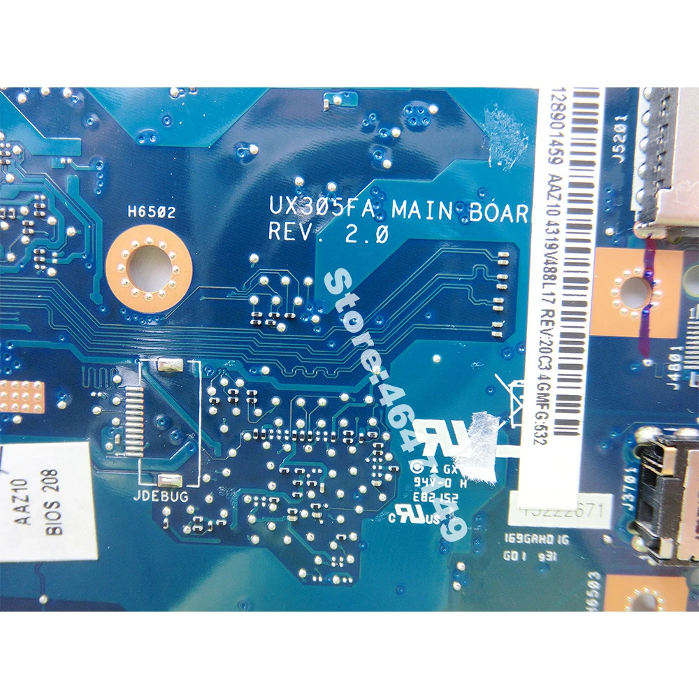  UX305FA Integrated 5Y10 CPU 4GB RAM Mainboard REV 2.0 For ASUS UX305F UX305 U305F Laptop Motherboar