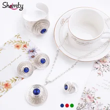 Shamty Habesha стиль модный синий зеленый красный камень Серебряный цвет наборы эфиопских ювелирных изделий Африканский Нигерия