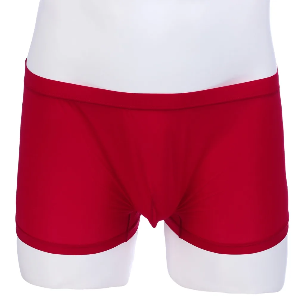 US Mens Ice Silk Boxer Briefs Shorts Bulge Pouch Underwear Underpants Lingerie