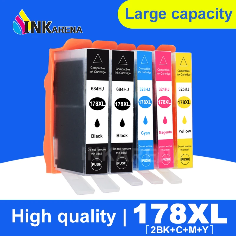 INKARENA 5PK совместимый чернильный картридж для hp 178 XL для hp 178 Photosmart 5510 5515 6510 7510 B109a B109n B110a принтер 178XL