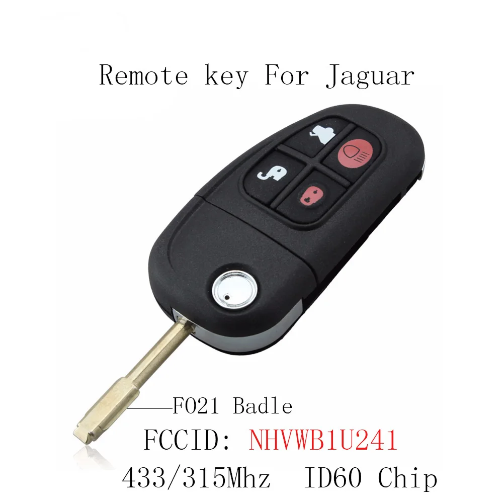 4 кнопки дистанционного ключа автомобиля для Jaguar S Type XJ8 2001 2002 2003 2004 2005 2006 2007 2008