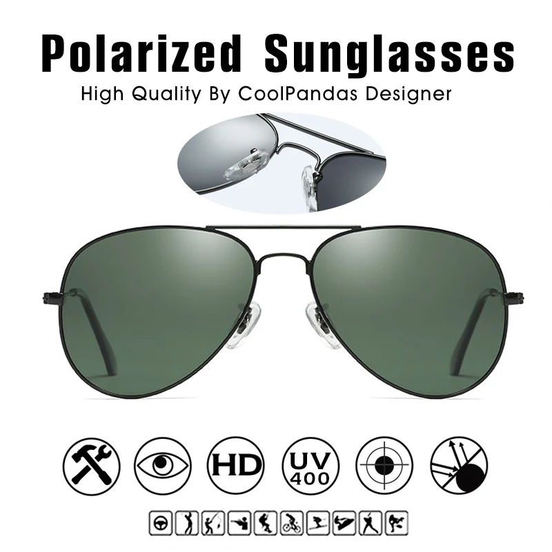 Фирменный дизайн, G15, мужские, женские, HD, поляризационные солнцезащитные очки, авиационные лучи, солнцезащитные очки для мужчин, 3025, 55 мм, Gafas Oculos de sol, UV400