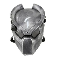 Alienígena vs predador solitário lobo máscara com lâmpada ao ar livre wargame tático máscara rosto cheio cs máscara festa de halloween cosplay máscara de horror