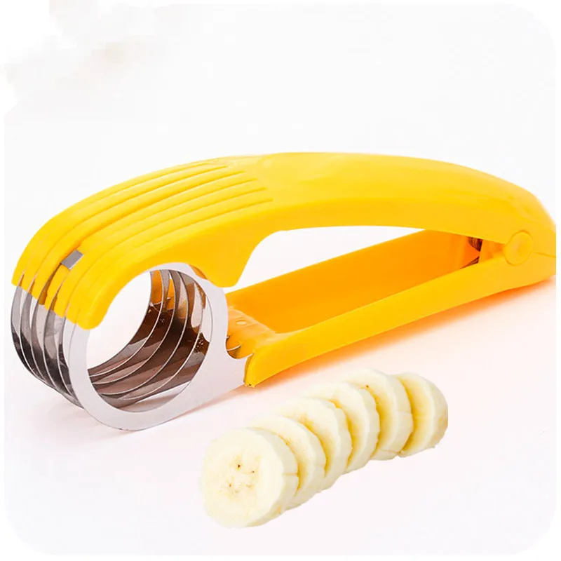 

Eco-friendly Banana Slicer Cutter Kitchen Tools Plastic Vegetable Fruit Slicers Cutter Cucumber Ham Sala Shredders Cooking Tools
