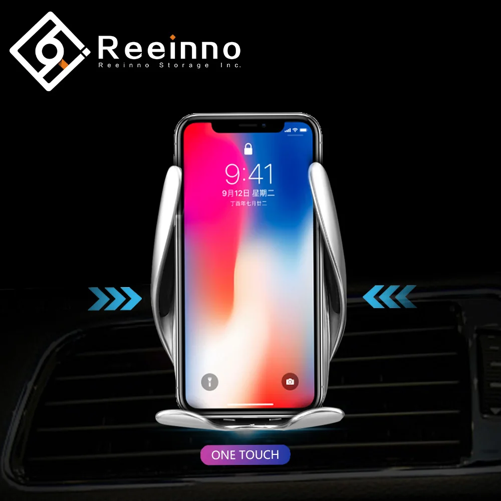 

Reeinno Auto Clamping Wireless Car Charger 360 Degree Rotation Charging Mount Bracket Air Vent Phone Holder For Android Iphone