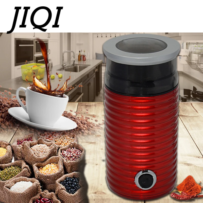 JIQI Electric Coffee Grinder Stainless steel Mini Cafe Bean Grinding Machine Grain Miller Herb Nuts Pulverizer Powder Crusher EU JIQI Electric Coffee Grinder Stainless steel Mini Cafe Bean Grinding Machine Grain Miller Herb Nuts Pulverizer Powder Crusher EU