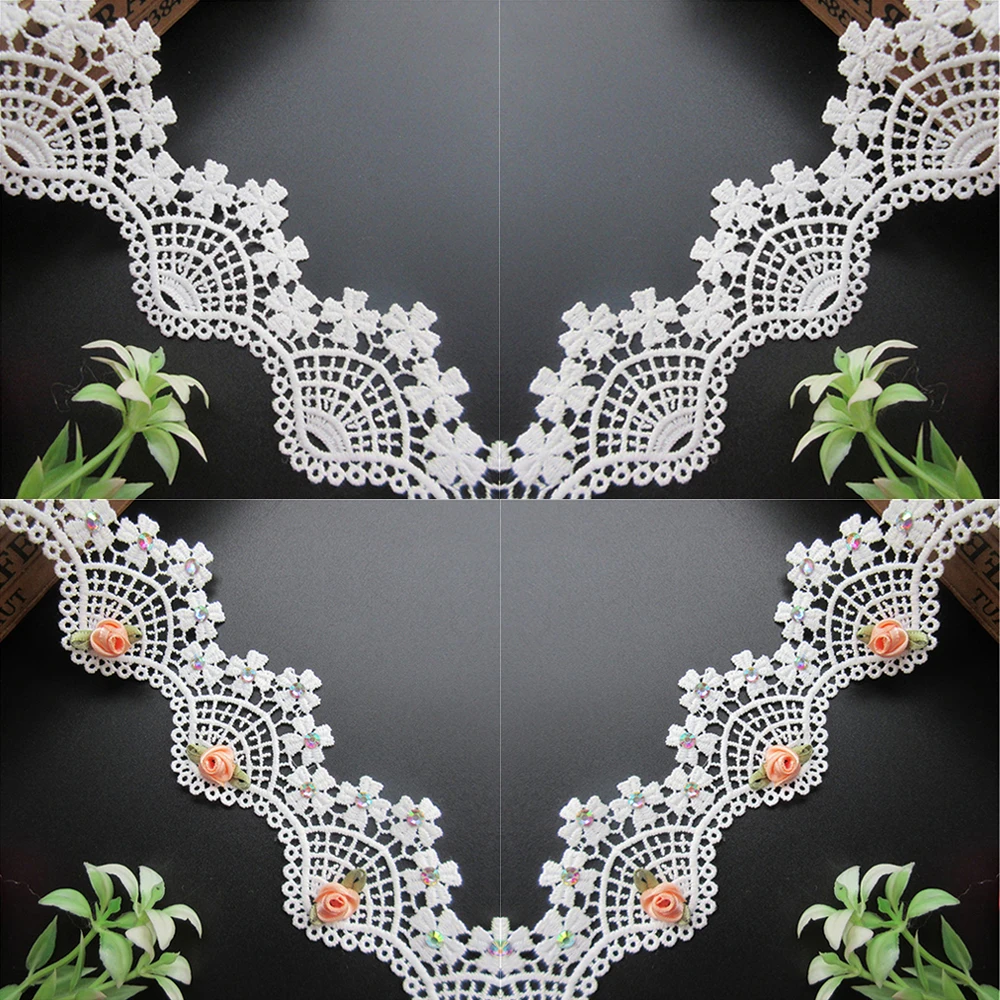 ivory cotton floral lace trim vintage style sewing lace trim sold by per0.5meter