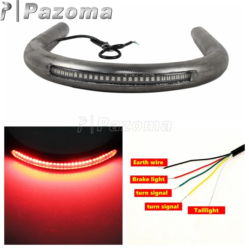 

Motor Cafe Racer Loop 7/8" 22mm Seat Frame Hoop Loop with LED Brake Turn Signal Tail Light for Honda Kawasaki Yamaha Suzuki
