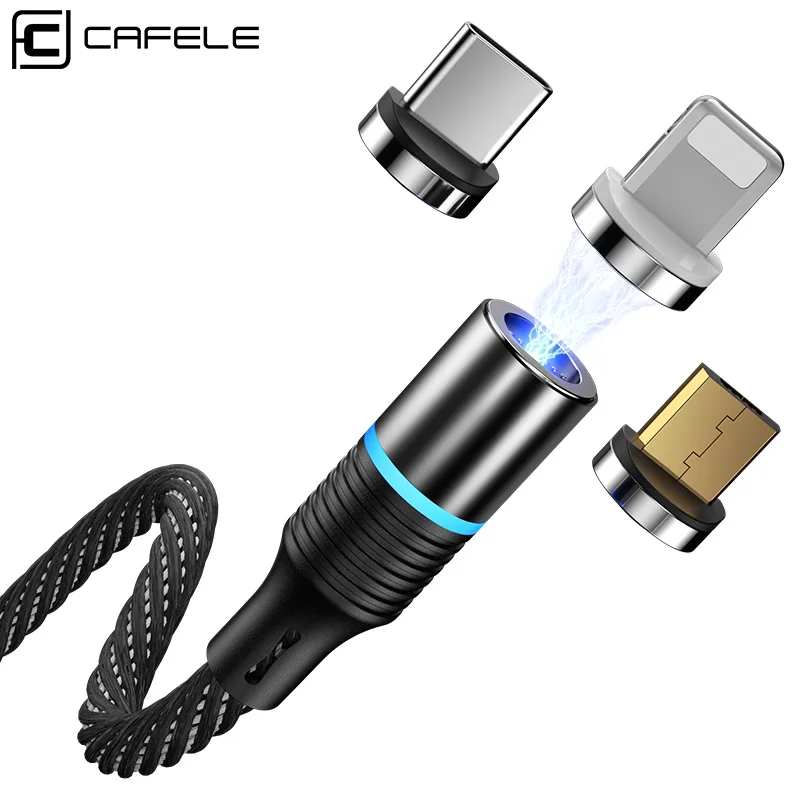 CAFELE QC3.0 المغناطيسي USB كابل تاريخ ل فون المصغّر USB كابل نوع C مضفر كابل شاحن سامسونج Xiaomi هواوي