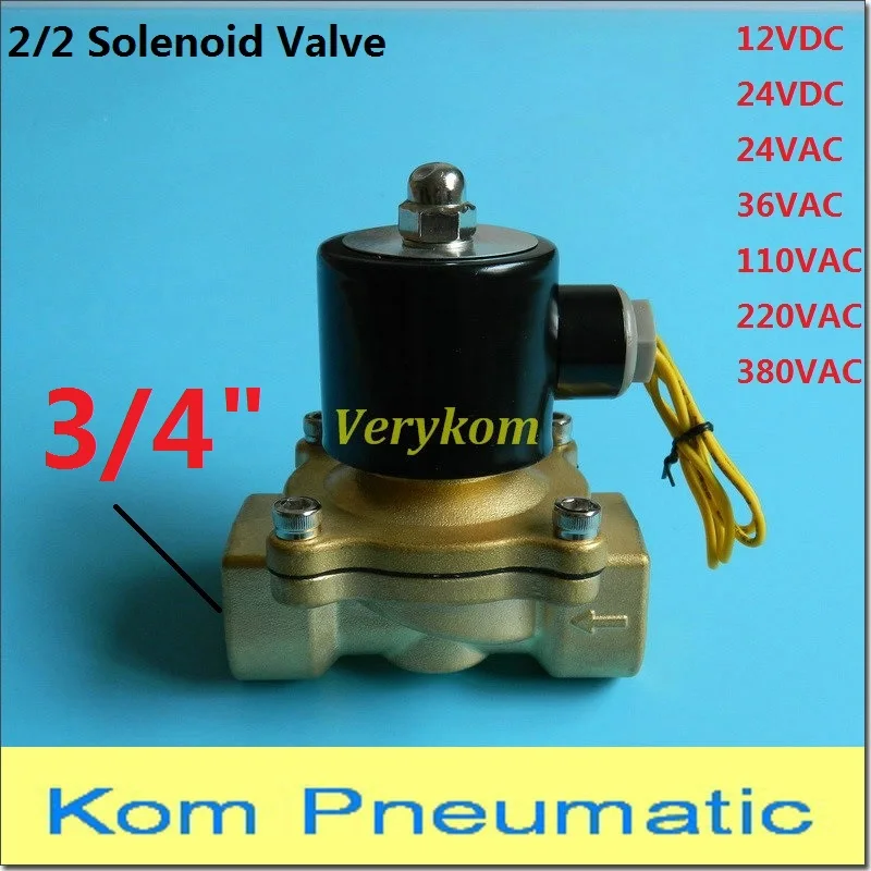 110V AC 1/4" Latón Solenoide Válvula Eléctrico Agua Aceite Gas De Aire 2-Way Cerrada Normal 