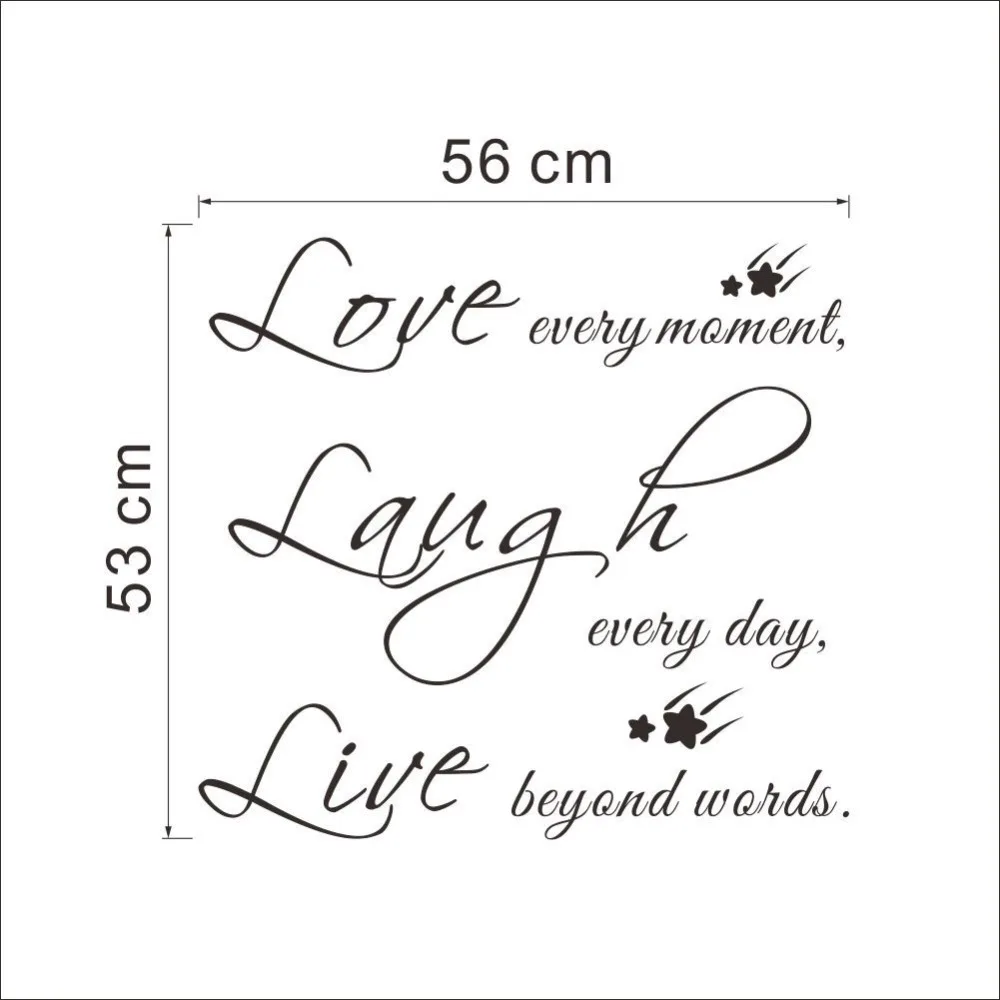 Love Laugh Live Wall Stickers Quotes Sayings Family Home Decoration Wall Decals Art Vintage Poster Wallpaper for Living Room in Wall Stickers from Home