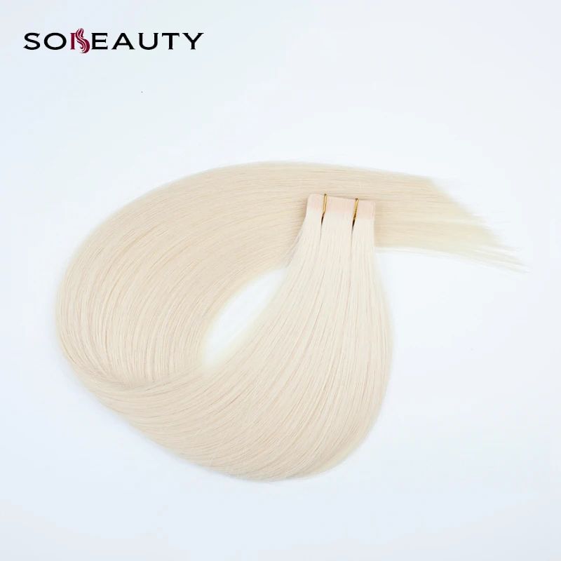 Волосы remy 2,0 г/шт. 18 "100% реальные Реми ленты в Пряди человеческих волос для наращивания Прямой Реми на силиконовый, невидимый PU выдвижение