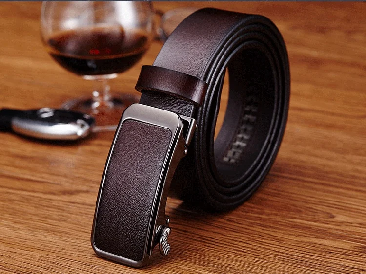 Hongmioo Mens Belts Luxury High Quality Automatic Buckle Belt Designer Leather Belt Men Casual Strap With Brown Color Wholesale