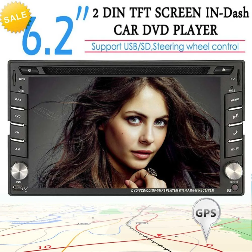 

Stereo 2 Din GPS 3D Map RDS In Dash Head Unit auto Radio Car PC DVD Player Music Video Camera Audio Video FM AM RDS in console