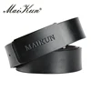 MAIKUN ceintures en cuir noir pour femmes marque de luxe ceintures de créateur hommes haute qualité ceintures en jean argent boucle lisse ► Photo 3/6