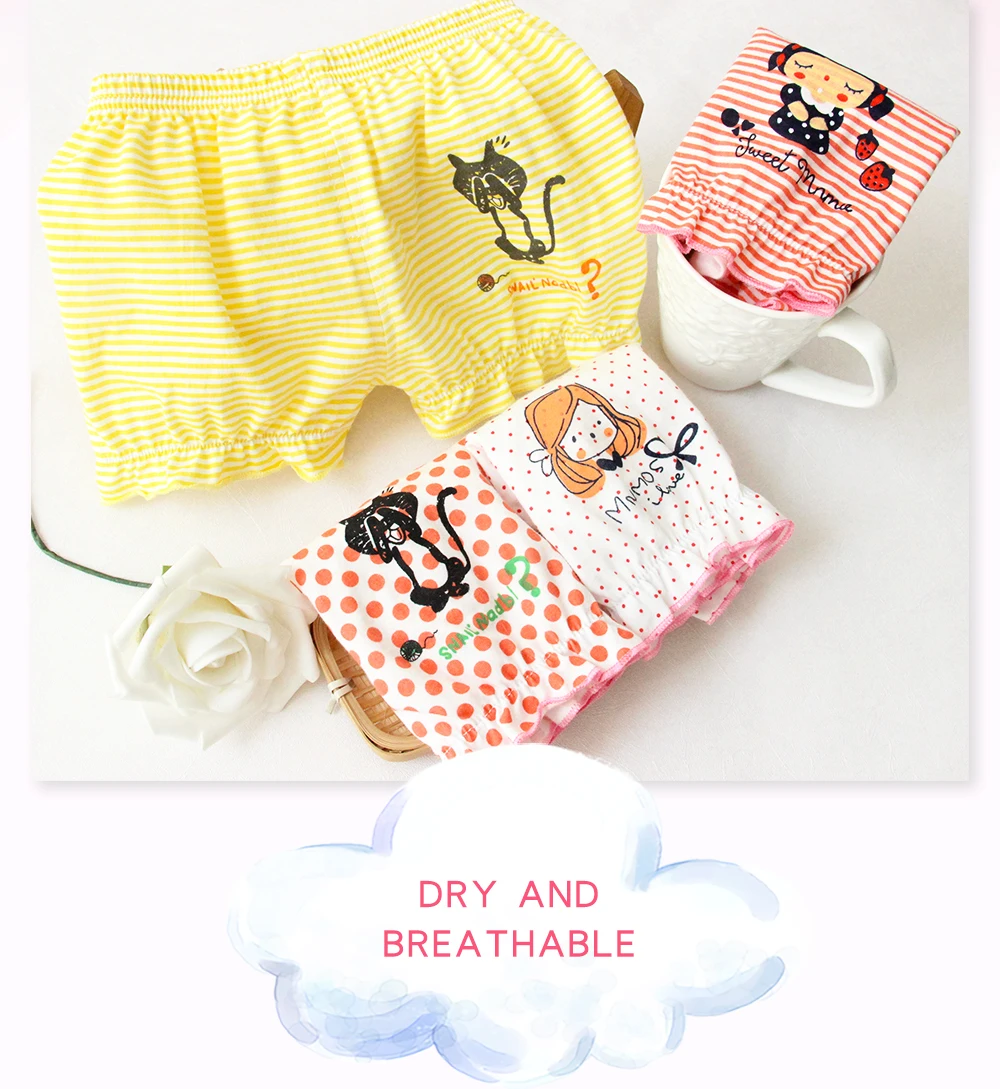 4 шт./лот Детские хлопковые шорты трусики для девочек милые детские трусики для девочек одежда для малышей