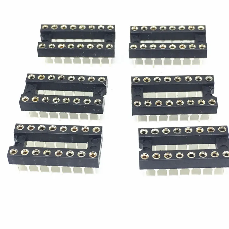 (100PCS) 16P IC DIP16 socket hole round pin dip IC socket 16 foot hole