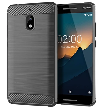 

50pcs/lot For Nokia 1 Plus Slim Carbon Fiber Shockproof Armor Brushed TPU Case For Nokia 2.1 For Nokia 2