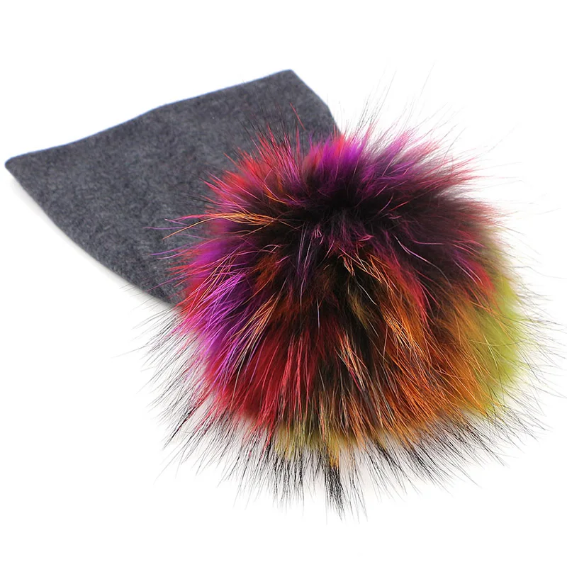 GZHILOVINGL 10 Months-5 Years Wool Winter Solid Color Skullies Beanies Girls Boys Slouchy Girls Beanie Colored Fur Pom Pom Hat