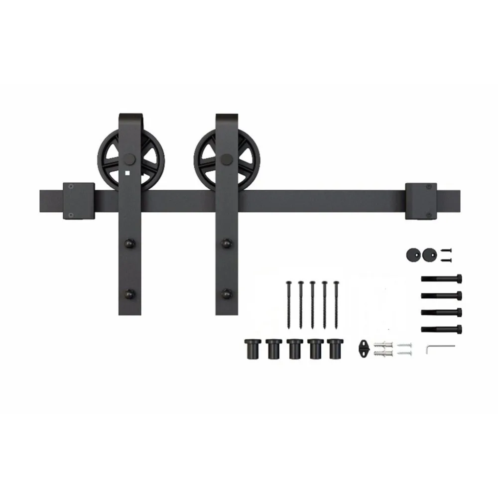 

2M Sliding Barn Wood Door Hardware Kit Barn Wood Interior Closet Kitchen Track for Single Doors Sliding Track door hardware set