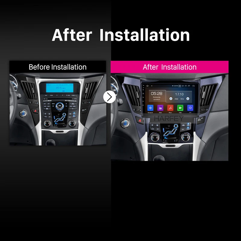 Cheap Harfey Car GPS Navi 9" HD Android 9.0 Auto Radio Multimedia Player For HYUNDAI Sonata i40 i45 2011 2012 2013 2014 2015 Head Unit 4