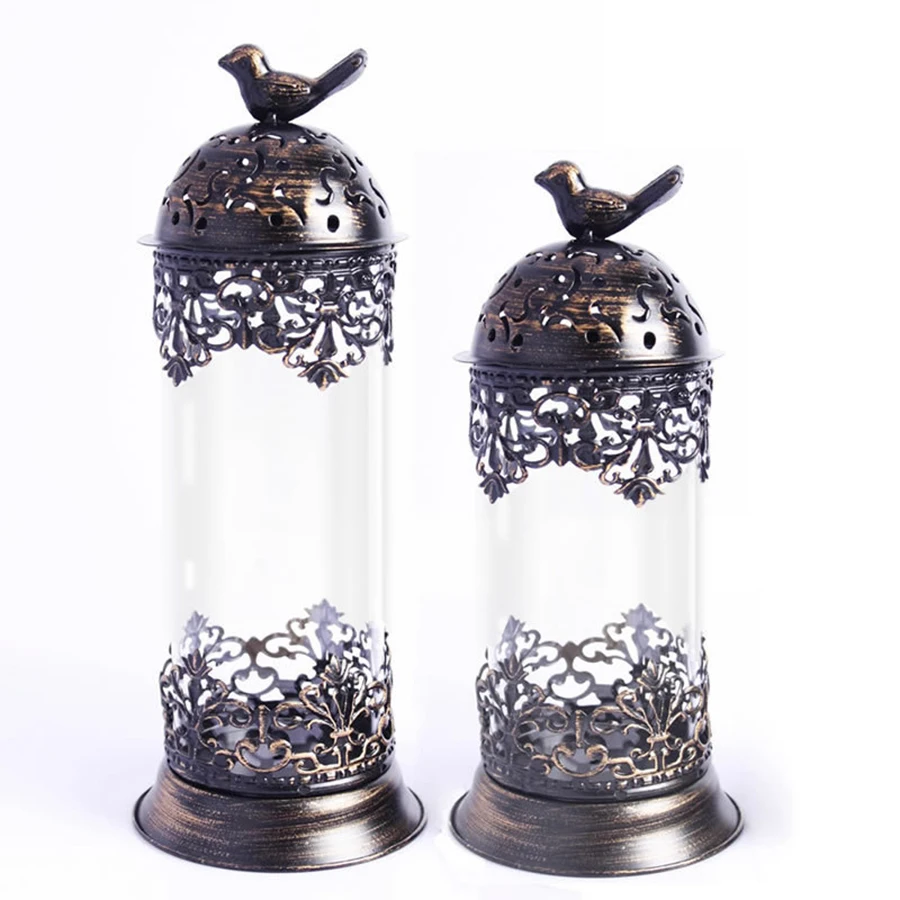 

Decorative Candlesticks Lanterns Metal Hollow Candle Holder Big Centerpieces Decor Moroccan Lanterns Wedding Candlestick 50ZT074