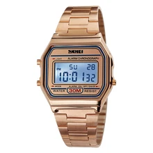 Watch Men Classic Business Digital Watches Steel Strap Waterproof Sport Mens Wristwatches