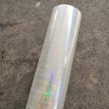 

Holographic foil transparent star pattern stamping foil hot press on paper or plastic transfer film