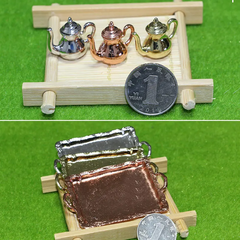 1: 12 Dollhouse Furniture Miniature Dining Ware Toy 8 Pcs Metal Tea Set Teapot Cup Plate Length 6.5cm 1: 12 Dollhouse Furniture Miniature Dining Ware Toy 8 Pcs Metal Tea Set Teapot Cup Plate Length 6.5cm