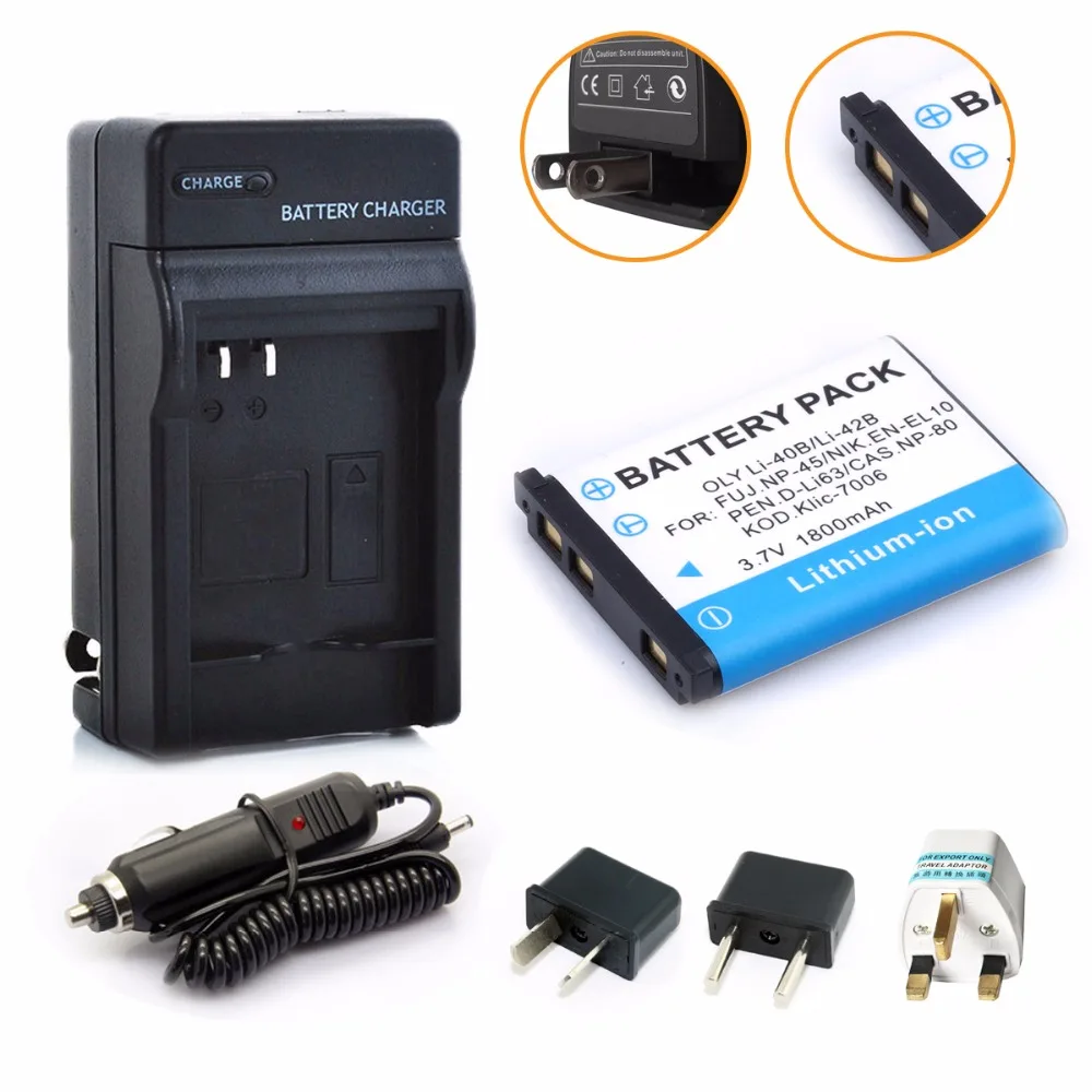 Probty LI 42B Li 40B LI42B Li 42B 40B Battery + Charger Kit for Olympus D 630 D 720 D 725 IR 300