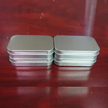 Шарнирная прямоугольная жестяная коробка жестяная Серебряная жестяная подарочная коробка уплотнительная гладкая жестяная коробка 95x60x21 мм 100 шт./лот