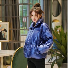 Зимняя теплая верхняя одежда для улицы синяя Толстая Парка женская зимняя Лыжная куртка зимняя Глянцевая пуховая парка женские куртки