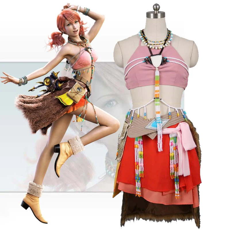 

Anime!Final Fantasy XIII Oerba Dia Vanille Sexy Uniform Cosplay Costume Halloween Stage Performance Suit For Women Free Shipping
