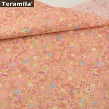 Оранжевый хлопок Ткань золотой цветок Дизайн Жир Квартал Текстиль для дома Материал кровать Лист лоскутное ткани Скрапбукинг