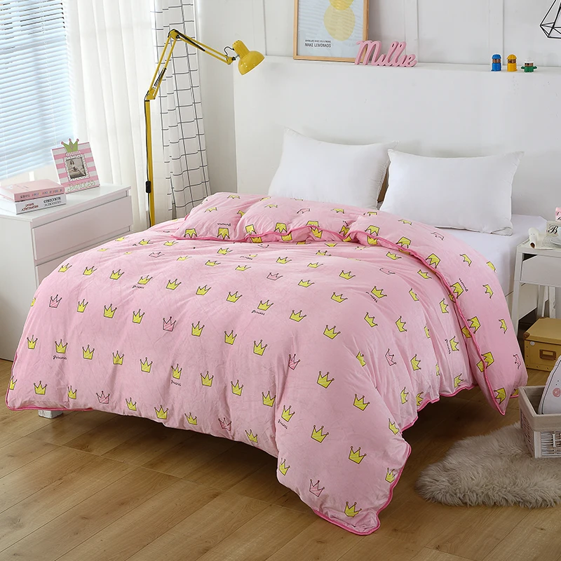 

Pink+Yellow Yellow Crown Pattern 1 Pcs Duvet Cover With Zipper Quilt Or Comforter Or Single Quilt Cover Winters Super Warm Soft