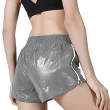 Популярные женские спортивные шорты с боковой молнией однотонные цветные светоотражающие шорты для спорта DO2