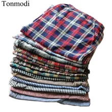 Парные штаны, Короткие хлопковые клетчатые женские пижамы, штаны для сна