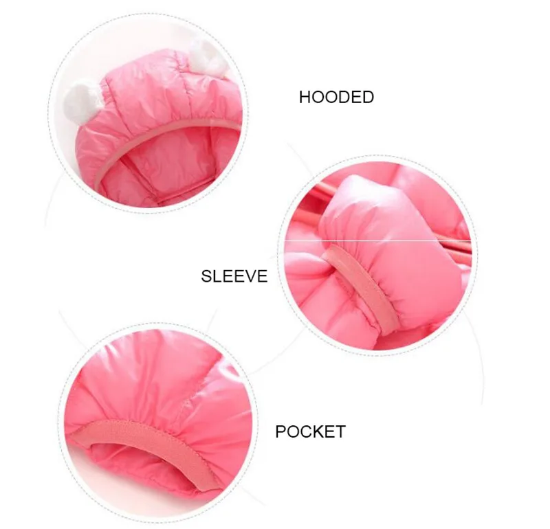 CROAL CHERIE 60-120cm Cute Ear Children Outerwear Hooded Baby Winter Jackets Infant Coats Light Weight Thicken Warm Snowsuit  (6)