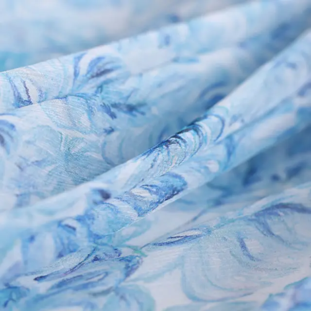 pleated silk chiffon fabric