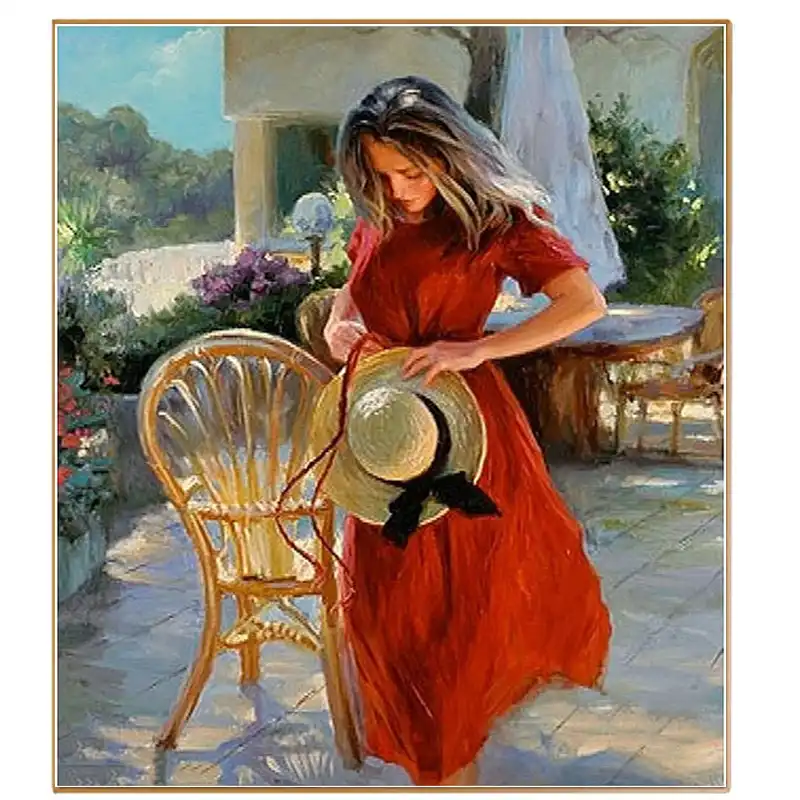 Картина девочка в красной юбке