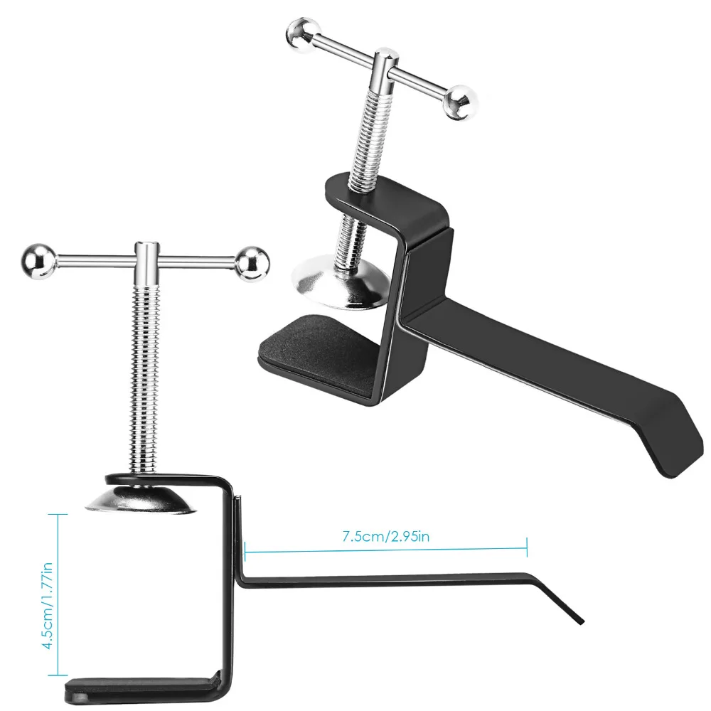 Convenient Indeformable Metallic Headphone Desk Hanger Holder for Table Desk and Other Flat Surfaces Neewer Black Table Desk Headphone Holder with 4.5 Maximum Clamp Opening Size